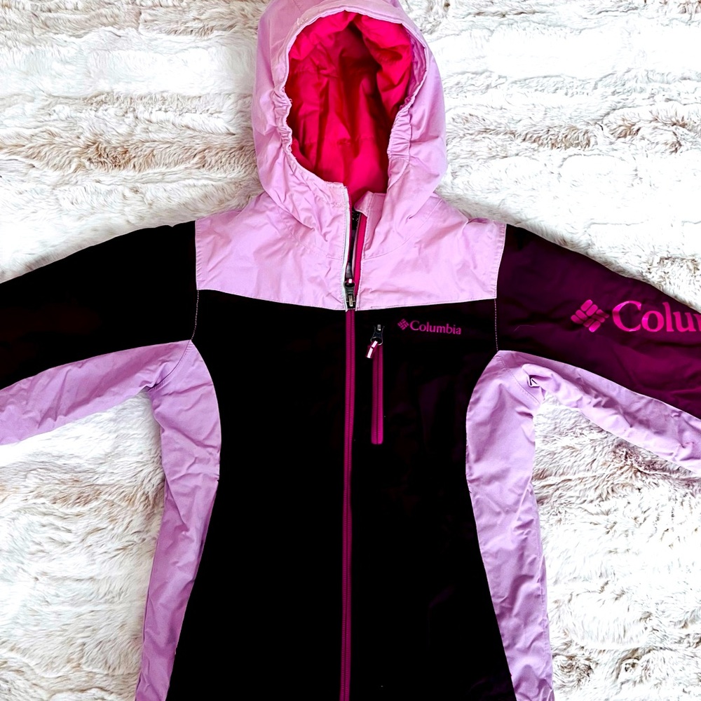 EUC (SET) Columbia Alpine Action big girls ski jacket & matching bib, size 6/7